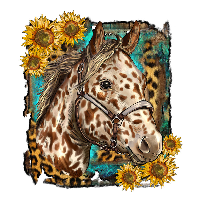 Appaloosa Horse With Sunflowers And Western Background Long Sleeve Tee by LillyAllenDesigns | Teevron