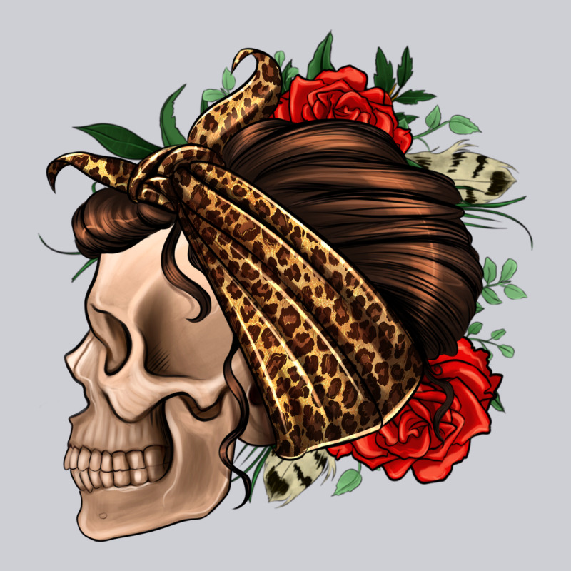 Leopard Bandana And Roses Skull Heavyweight Sweatshirt by Jasminsmagicworld | Teevron