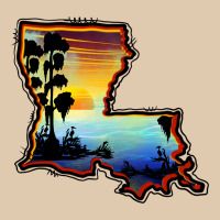 Louisiana  Sunset Map Heavyweight Sweatshirt | Teevron