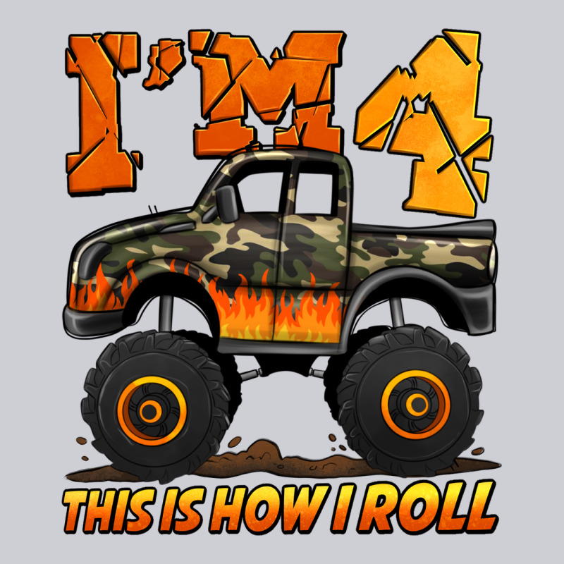 I'm Four This Is How I Roll Monster Truck Birthday Heavyweight Sweatshirt by Jasminsmagicworld | Teevron