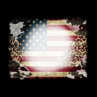 American Flag Cowhide Leopard Bleach Effect Premium Sweatshirt | Teevron