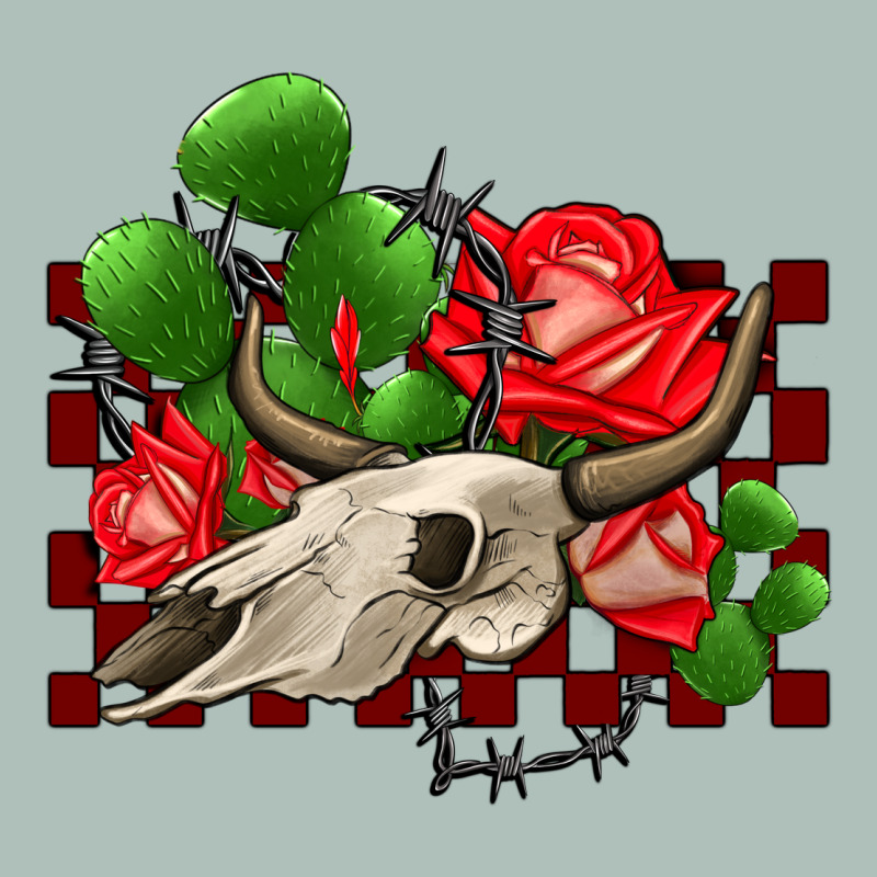 Bullskull Rose And Cactus Olivia Heavyweight Hoodie by OliviaCreatesArt | Teevron