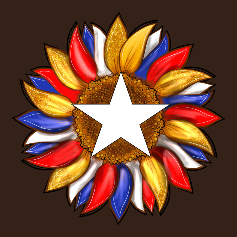 American Flag And Sunflower With Star Heavy Core Tee by Artiststas | Teevron