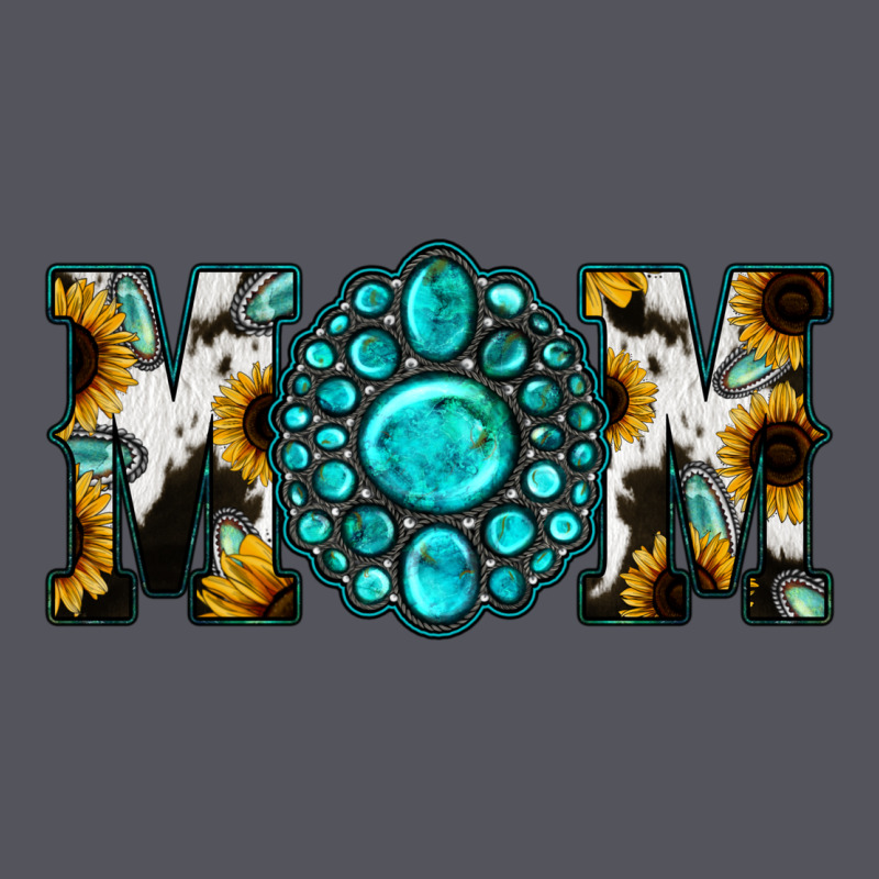 Sunflower Cowhide Turquoise Gemstone Mom Vintage Hoodie by Jasminsmagicworld | Teevron