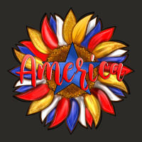 America With American Flag Colors And Sunflower With Star Heavy Core Tee | Teevron