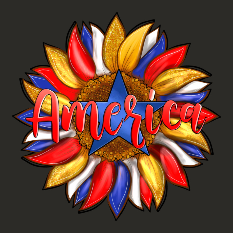 America With American Flag Colors And Sunflower With Star Heavy Core Tee by Artiststas | Teevron