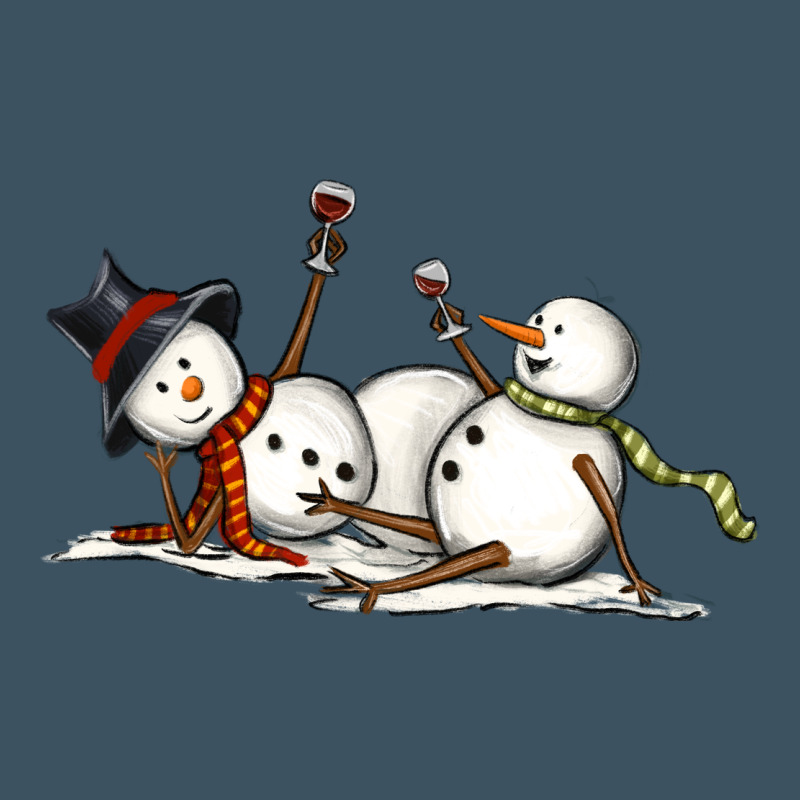 Snowman With Wine Urban Heavy Tee by MaliasSmallBusiness | Teevron