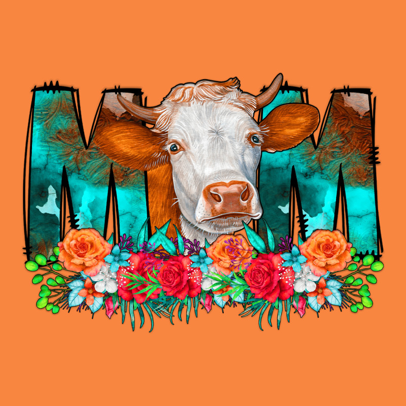 Cow Mom Turquoise Tooled Leather Flowers Premium Sweatshirt by CowCowDesign | Teevron