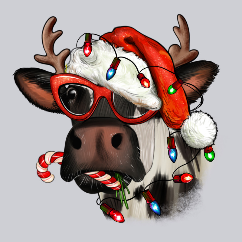 Christmas Cow With Antlers Heavyweight Sweatshirt by Jasminsmagicworld | Teevron