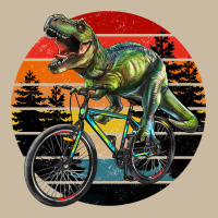 T Rex Dinosaur Riding Bicycle With Retro Forest Sunset Long Sleeve Tee | Teevron