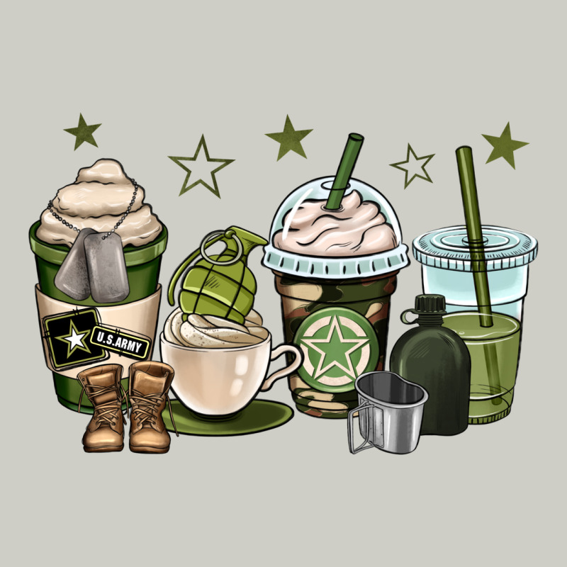 Us Army Coffee Cups Heavyweight Hoodie by OliviaCreatesArt | Teevron