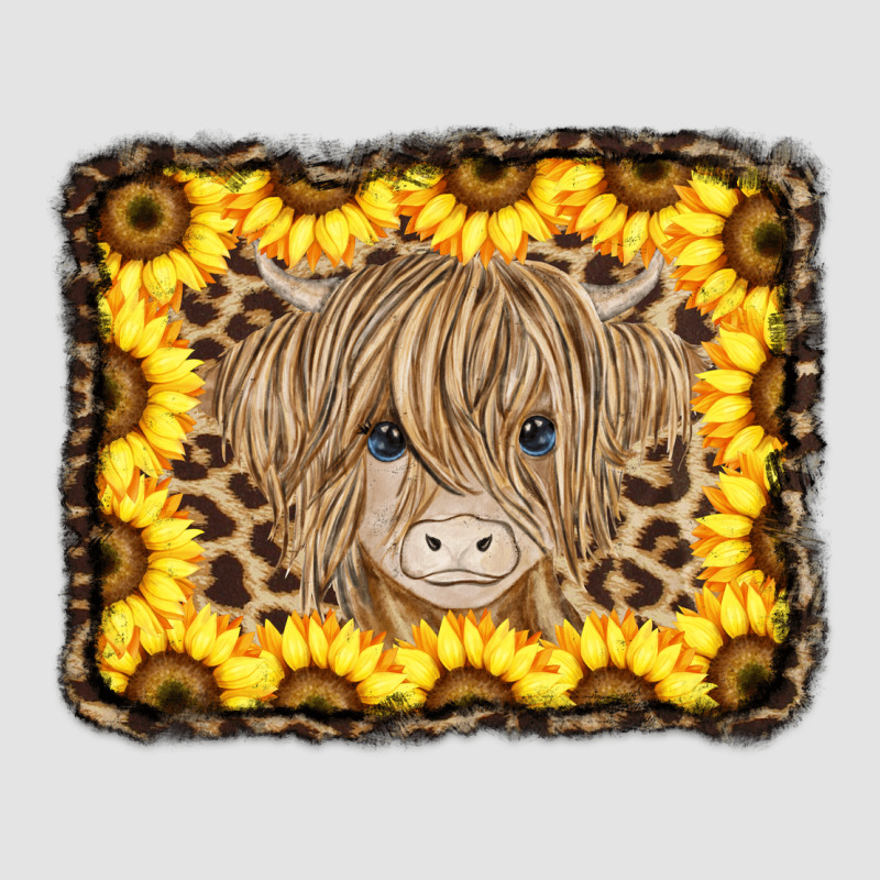 Baby Cow Leopard Sunflowers Premium Sweatshirt by CowCowDesign | Teevron