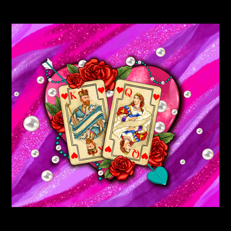 Valentines Day Playing Cards And Pearl Watercolor Ladies Tee by AdoDesignShop | Teevron