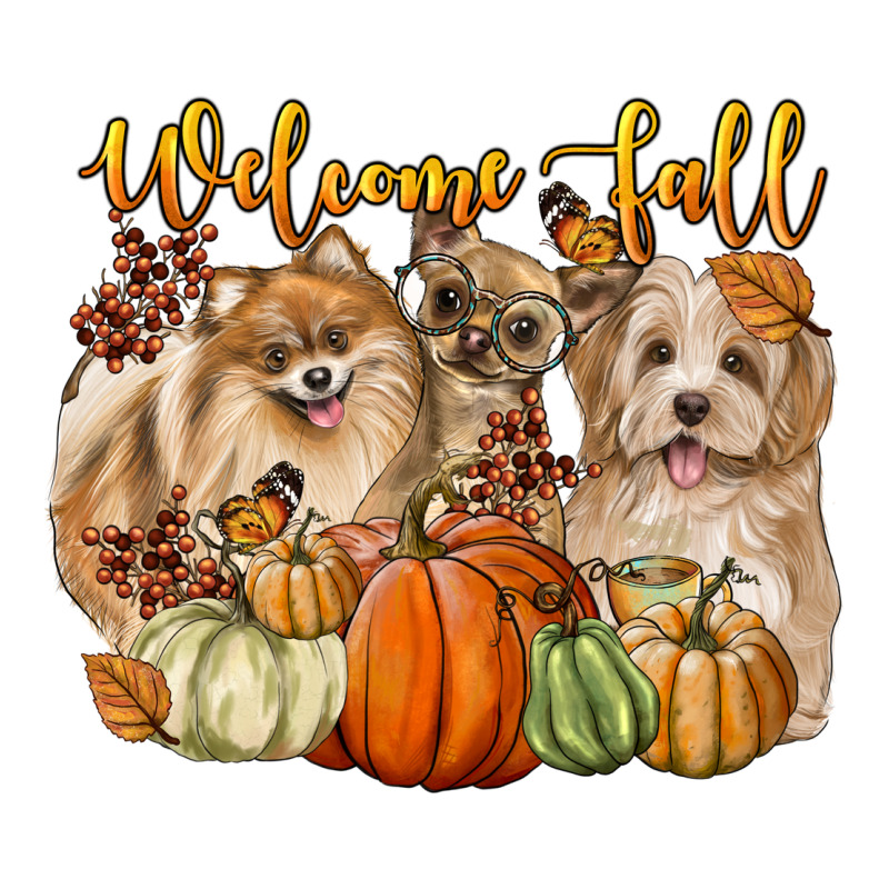 Welcome Fall With Dogs Long Sleeve Tee by LillyAllenDesigns | Teevron