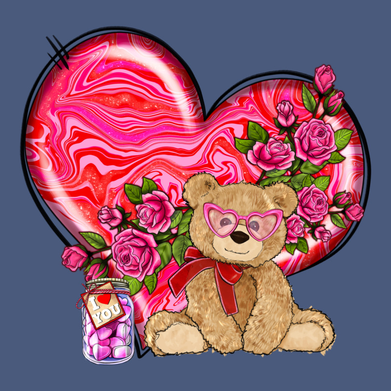 Valentines Heart With Bear Vintage Hoodie by NancyCooperArtShop | Teevron