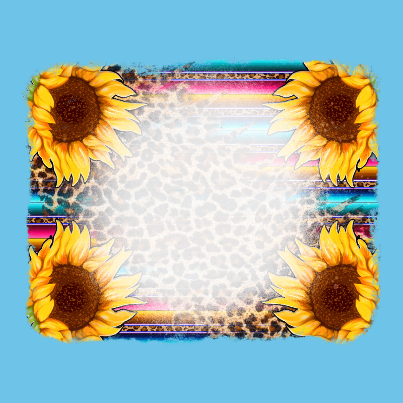 Serape Bleached Sunflowers Leopard Background Premium Sweatshirt by CowCowDesign | Teevron