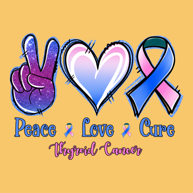 Peace Love Cure Thyroid Cancer Vintage Hoodie by Jasminsmagicworld | Teevron