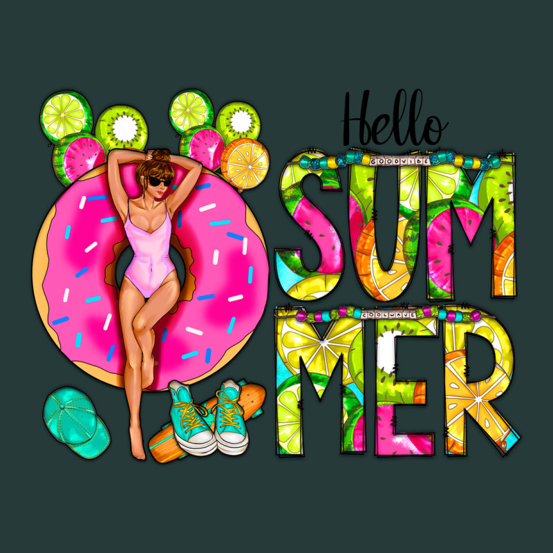 Hello Summer Donut Girl Premium Sweatshirt by CowCowDesign | Teevron