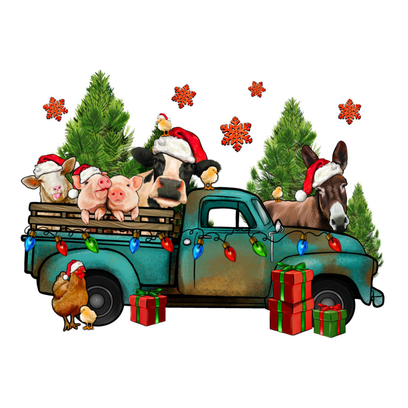 Christmas Farm Animals Truck Premium Tee by Jasminsmagicworld | Teevron