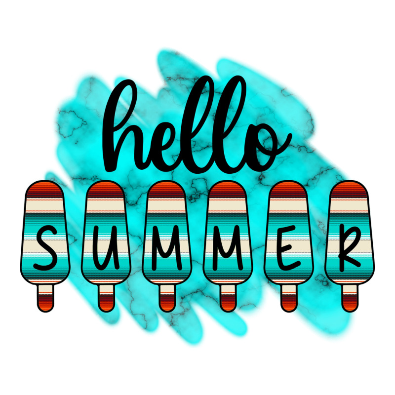 Hello Summer Serape Turquoise Premium Sweatshirt by CowCowDesign | Teevron
