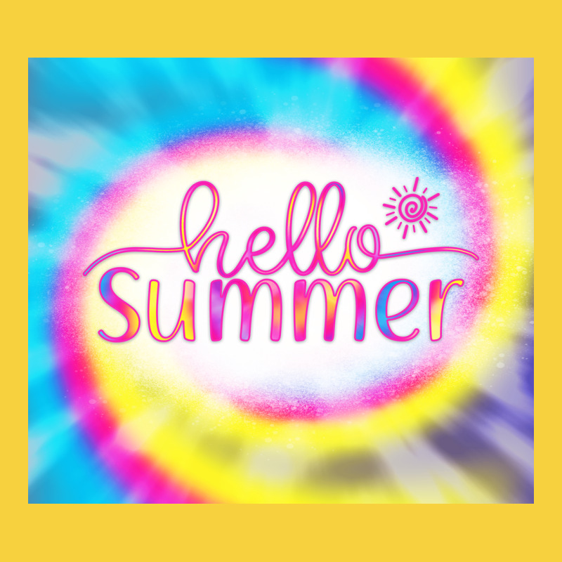 Hello Summer Tie Dye Tumbler Premium Sweatshirt by CowCowDesign | Teevron