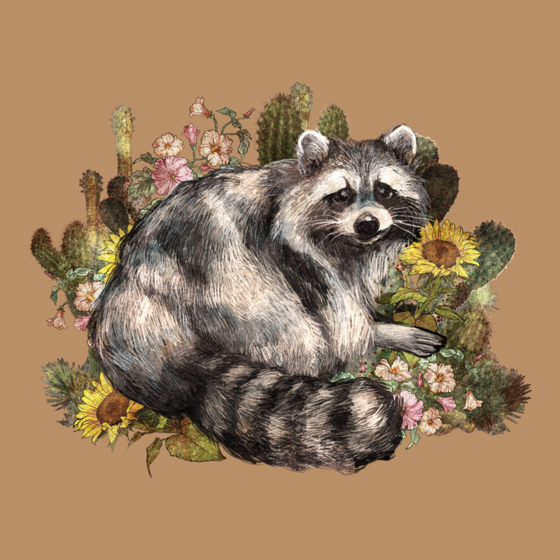 Floral Racoon Western Vintage Hoodie by NancyCooperArtShop | Teevron