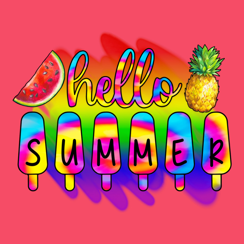 Hello Summer Tie Dye Premium Sweatshirt by CowCowDesign | Teevron