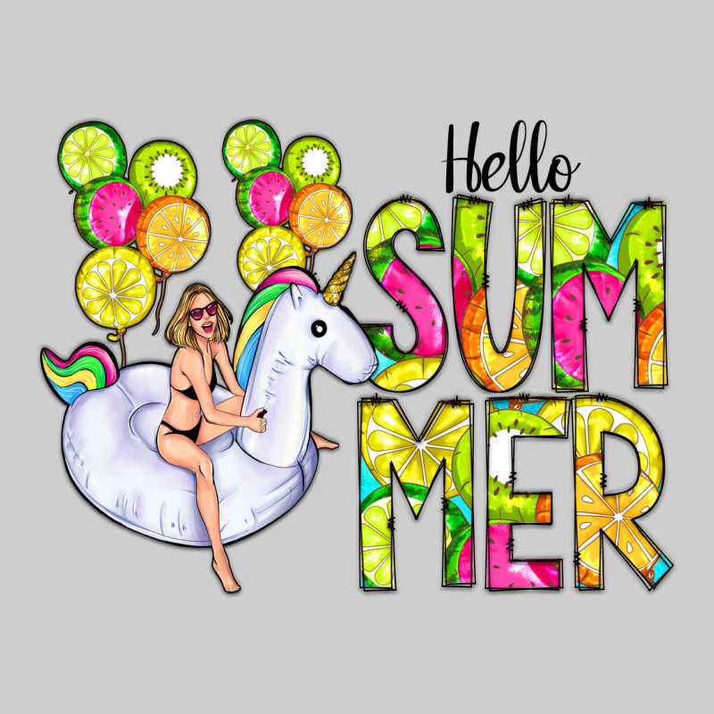 Hello Summer Unicorn Premium Sweatshirt by CowCowDesign | Teevron
