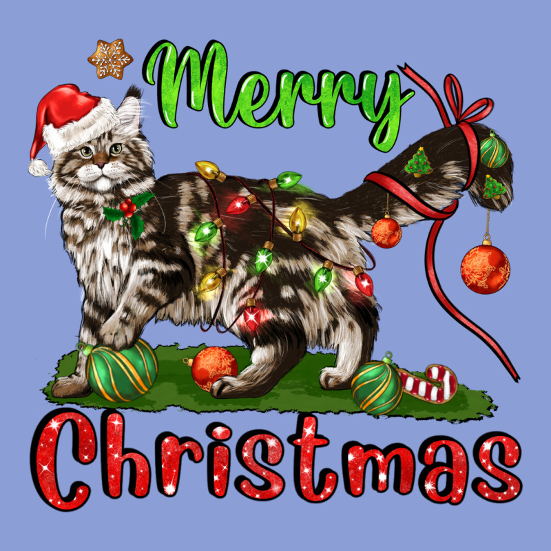 Maine Coon Cat Merry Christmas Long Sleeve Tee by LillyAllenDesigns | Teevron