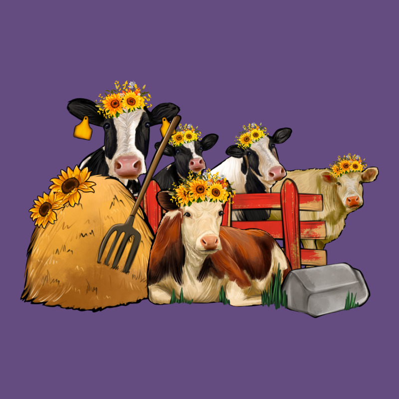 Cows With Sunflower Headbands Vintage Hoodie by Jasminsmagicworld | Teevron