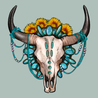 Sunflower Gemstone Bull Skull Heavyweight Hoodie | Teevron
