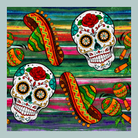 Sugar Skull Seamless Pattern Heavy Core Tee | Teevron
