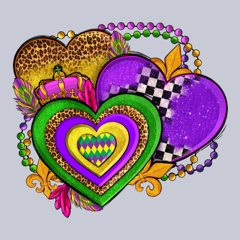 Mardi Gras Heart Olivia Heavyweight Hoodie by OliviaCreatesArt | Teevron