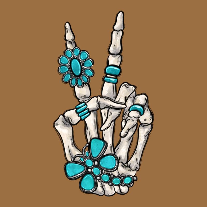 Turquoise Gemstone Skeleton Hand Vintage Tee by MaliasSmallBusiness | Teevron