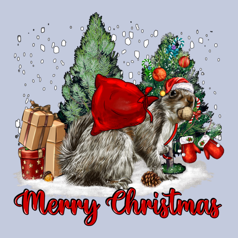 Merry Christmas Gray Squirrel Long Sleeve Tee by LillyAllenDesigns | Teevron