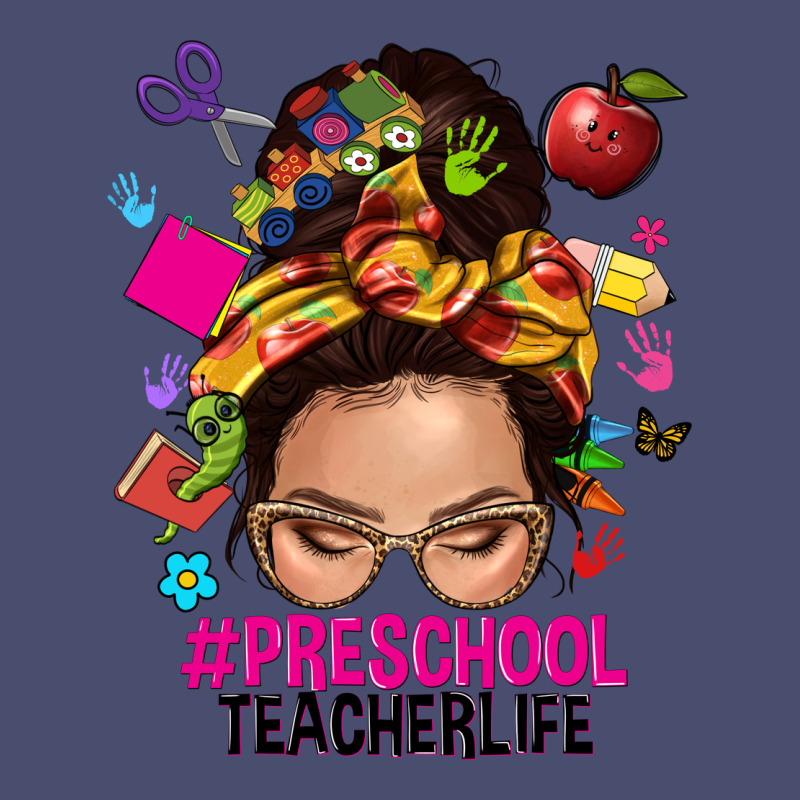 Preschool Teacher Life  Messy Bun Vintage Tee by NancyCooperArtShop | Teevron
