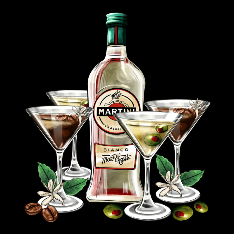 Martini Glasses And Martini Bottle Ladies Tee by AdoDesignShop | Teevron
