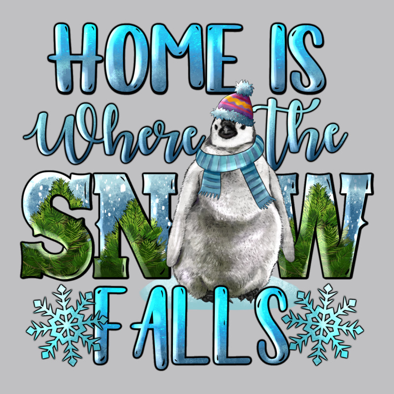 Home Is Where The Snow Falls Winter Penguin Long Sleeve Tee by LillyAllenDesigns | Teevron