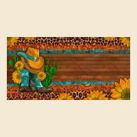 Custom Cowboy Boots Sunflowers And Cactus License Plate Premium Tee | Teevron