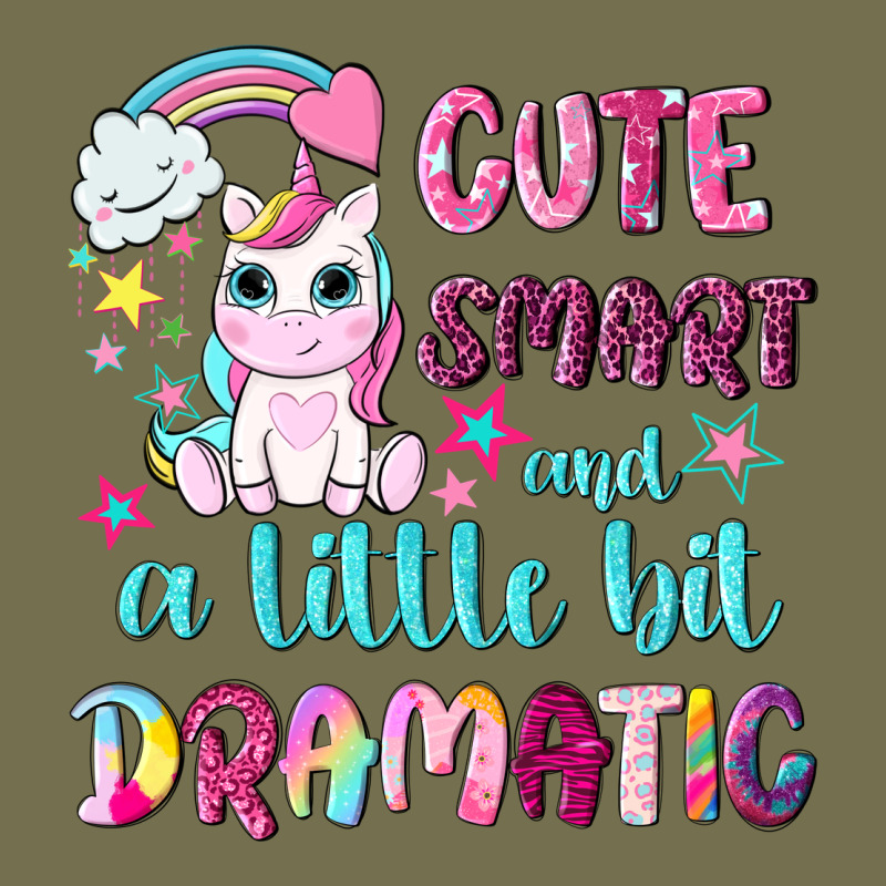 Cute Smart And A Little Bit Dramatic With Unicorn Vintage Hoodie by NancyCooperArtShop | Teevron
