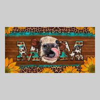 Western Heifer Mom With Sunflowers And Turquoise License Plate Premium Tee | Teevron