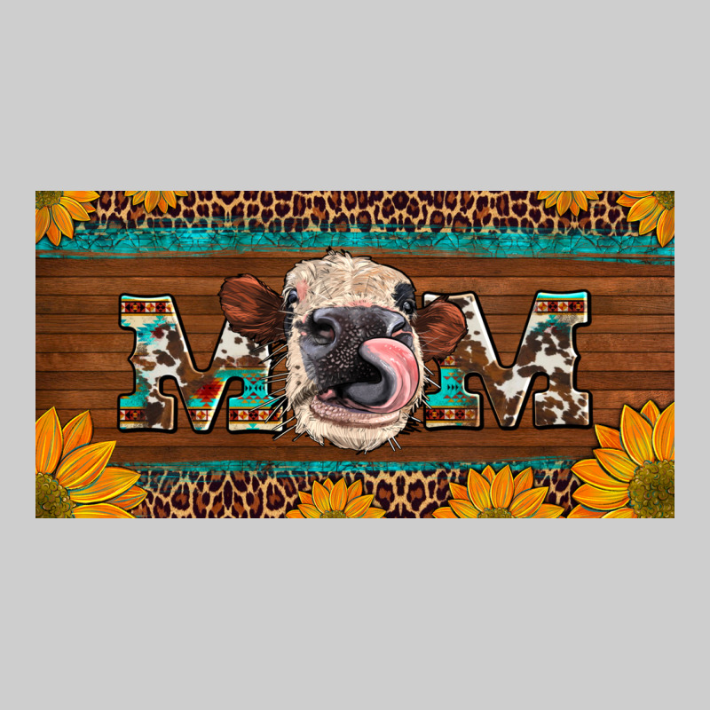 Western Heifer Mom With Sunflowers And Turquoise License Plate Premium Tee by Artiststas | Teevron