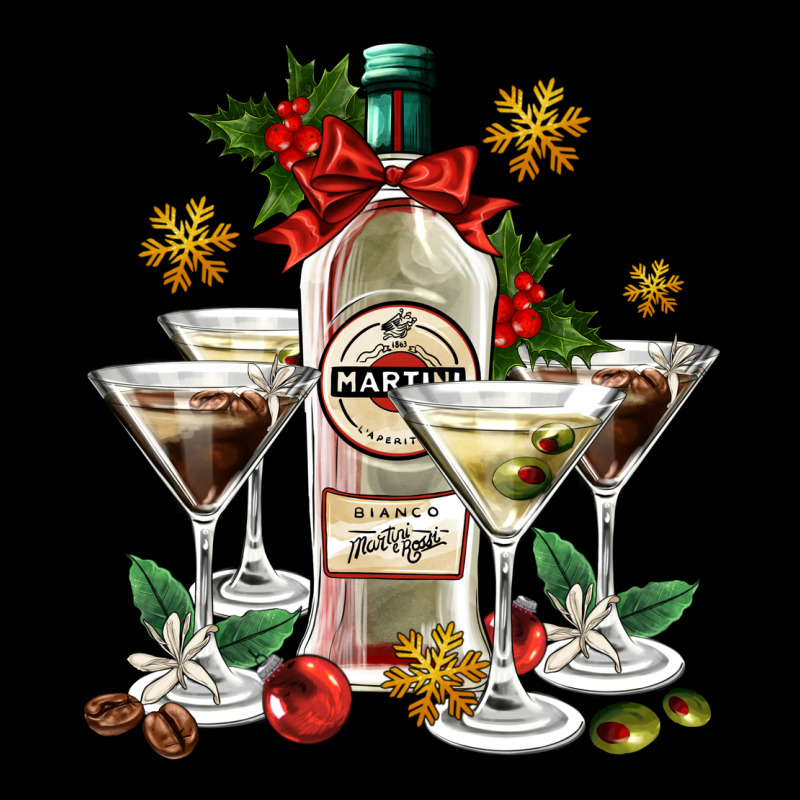Christmas Martini  And Martini Bottle Ladies Tee by AdoDesignShop | Teevron