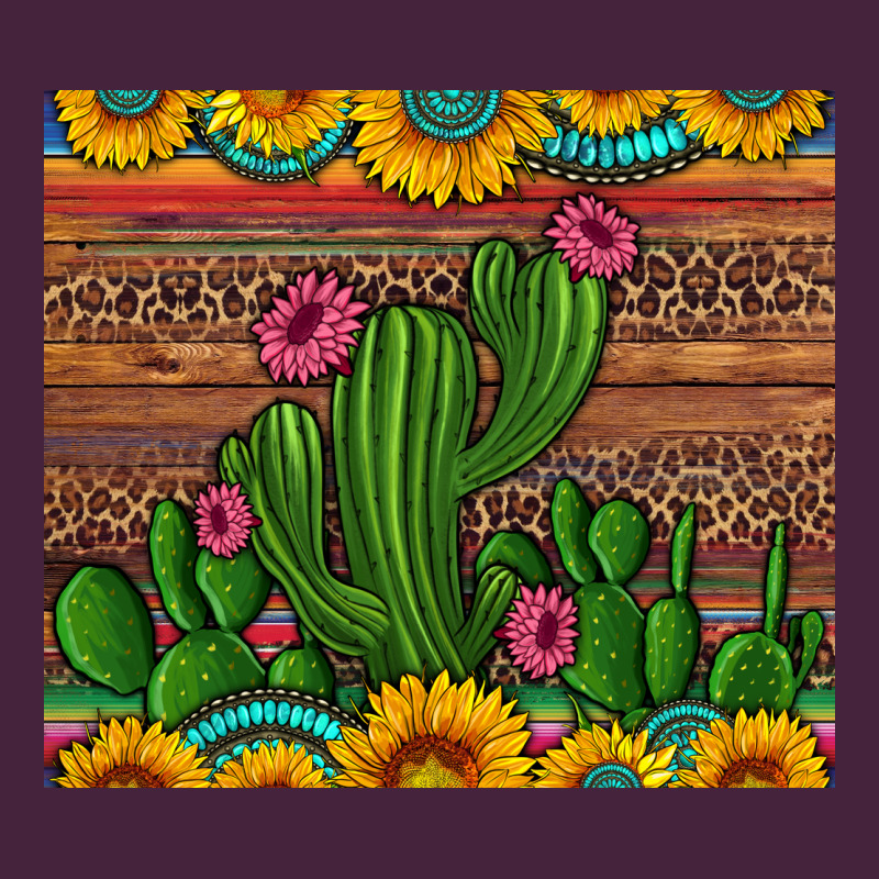 Sunflowers Turquoise Serape Cactus Tumbler Premium Tee by Artiststas | Teevron