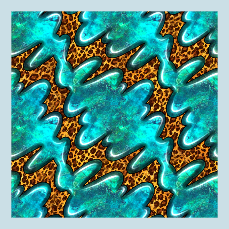 Turquoise Leopard Seamless Pattern Ladies Tee by BundleAndBundleShop | Teevron