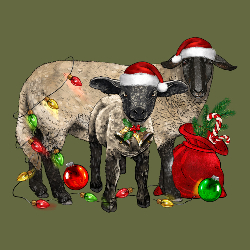 Christmas Suffolk Sheep And Baby Suffolk Sheep Long Sleeve Tee by LillyAllenDesigns | Teevron