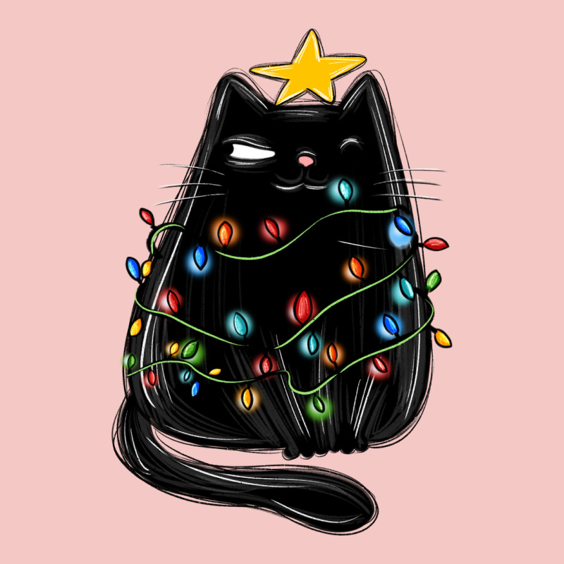 Christmas Cat With Lights Urban Heavy Tee by MaliasSmallBusiness | Teevron