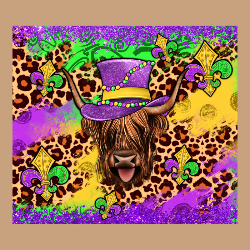 Highland Cow Mardi Gras Tumbler Vintage Tee by JahusDesignShop | Teevron