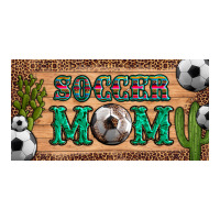Soccer Mom With Ball And Cactus And Serape Licanse Plate Premium Tee | Teevron