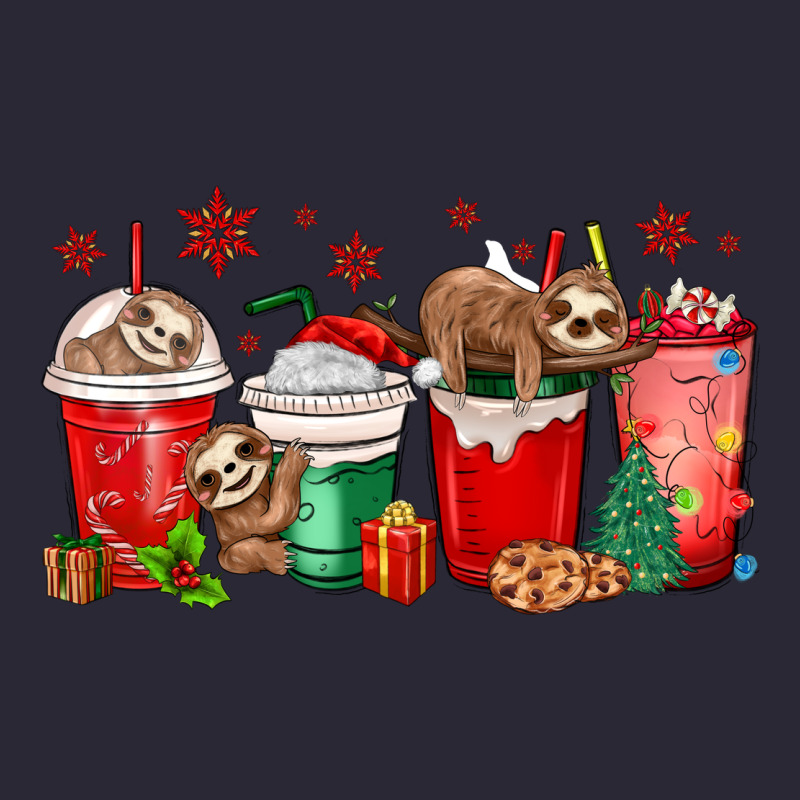 Christmas Sloth Coffee Cups Vintage Tee by MaliasSmallBusiness | Teevron